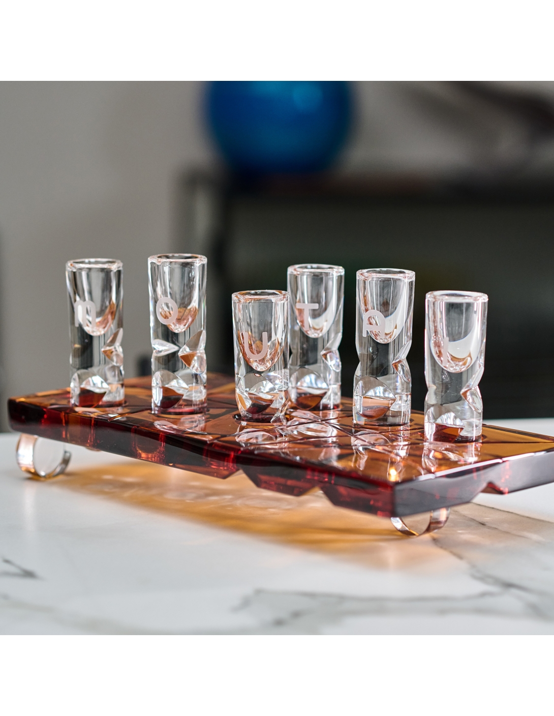 Set of pure crystal tumblers, by Mario Cioni